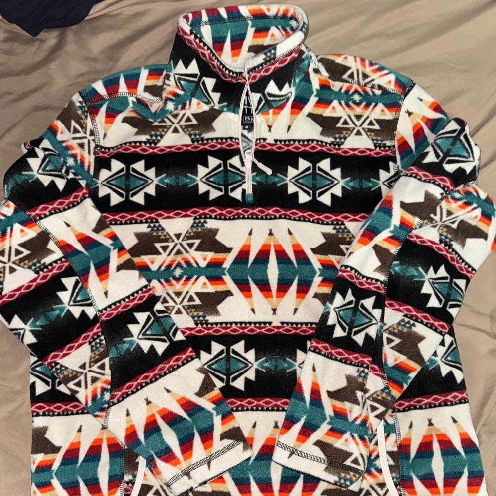 XL Panhandle Aztec Pullover ZIP Up Fleece